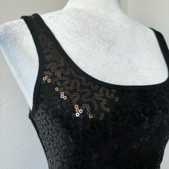Old Navy Sequin Tank Top Black  Disco Party SZ S - Picture 5 of 13